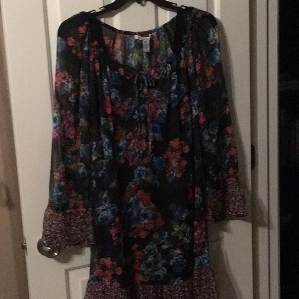 Black slip with floral dress